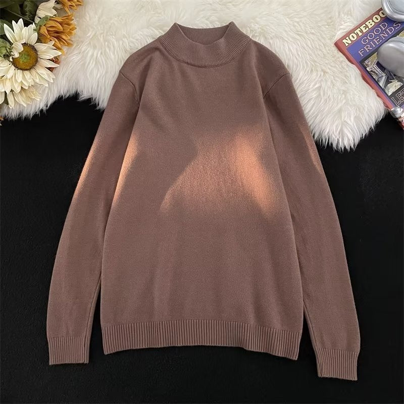 Long Sleeve Inner Wear Mock Neck Sweater Men