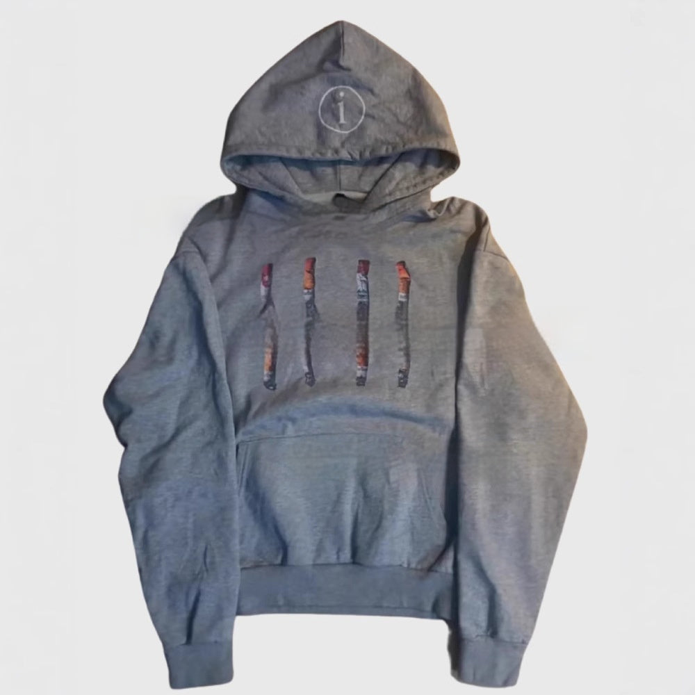 Letter Printed Hooded Men's Sweater