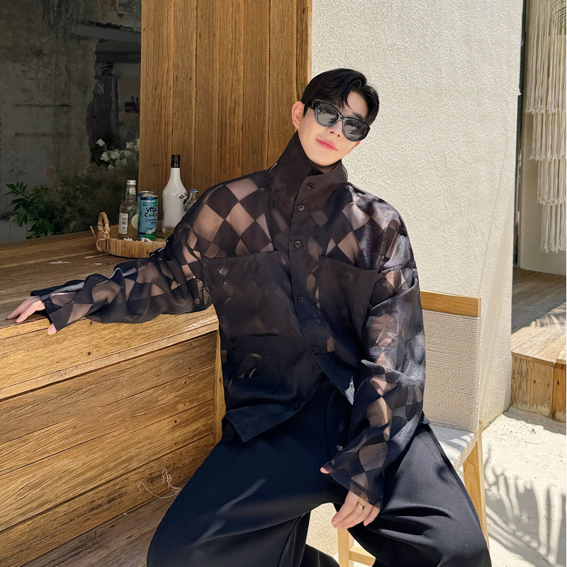 Summer Loose Sun Protection Plaid Casual Shirt