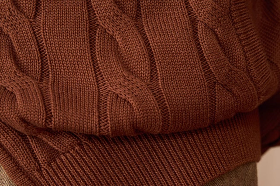 Pure Cotton Knitted British Thickened Twisted Double Zipper Cardigan