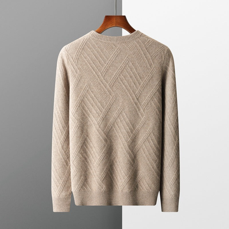 Autumn And Winter Loose Jacquard Bottoming Sweater Men