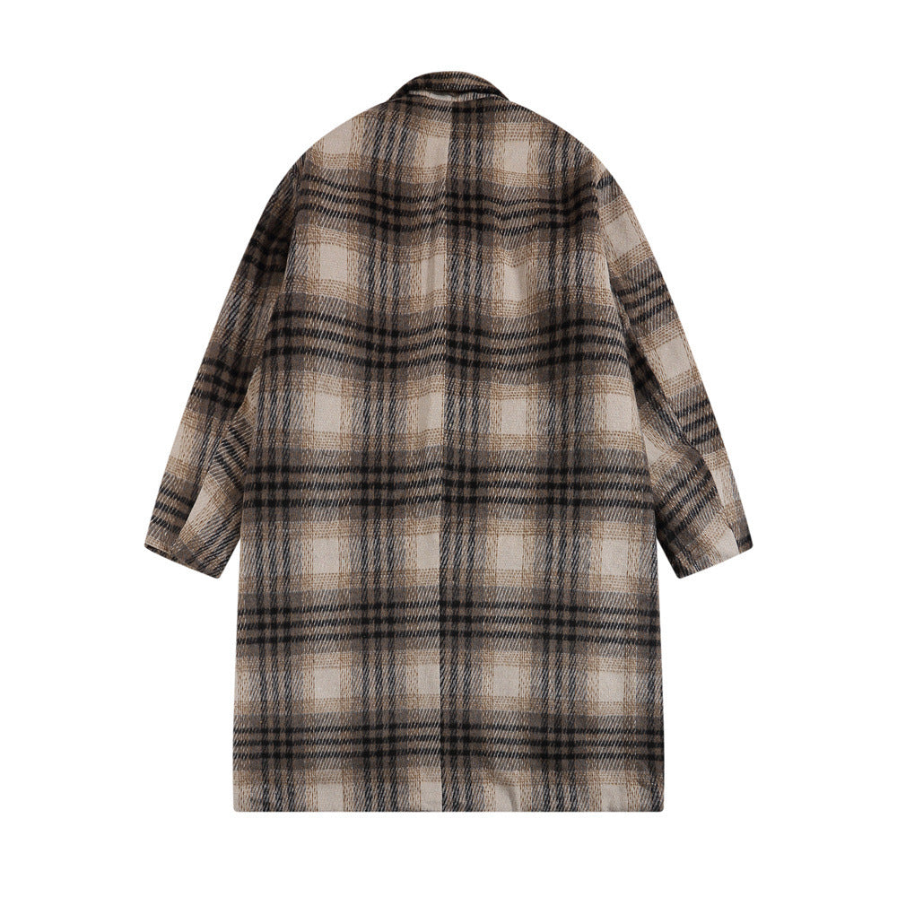 Checked Woolen Coat Men