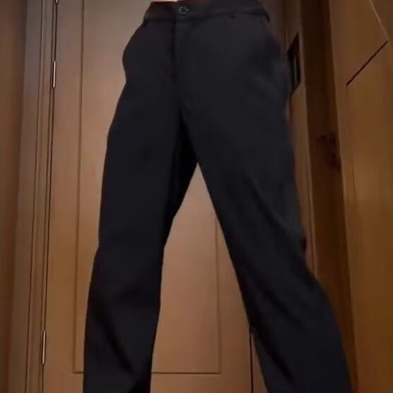 Black Willow Leaf Machete Straight Casual Pants