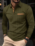 Long Sleeve Lapel Men's Polo Shirt