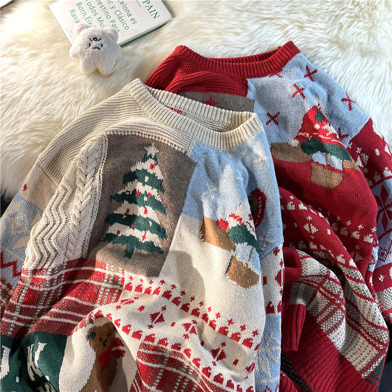 Men's Ins Trendy Round Neck Japanese-style Retro sweater