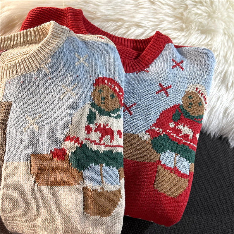 Men's Ins Trendy Round Neck Japanese-style Retro sweater