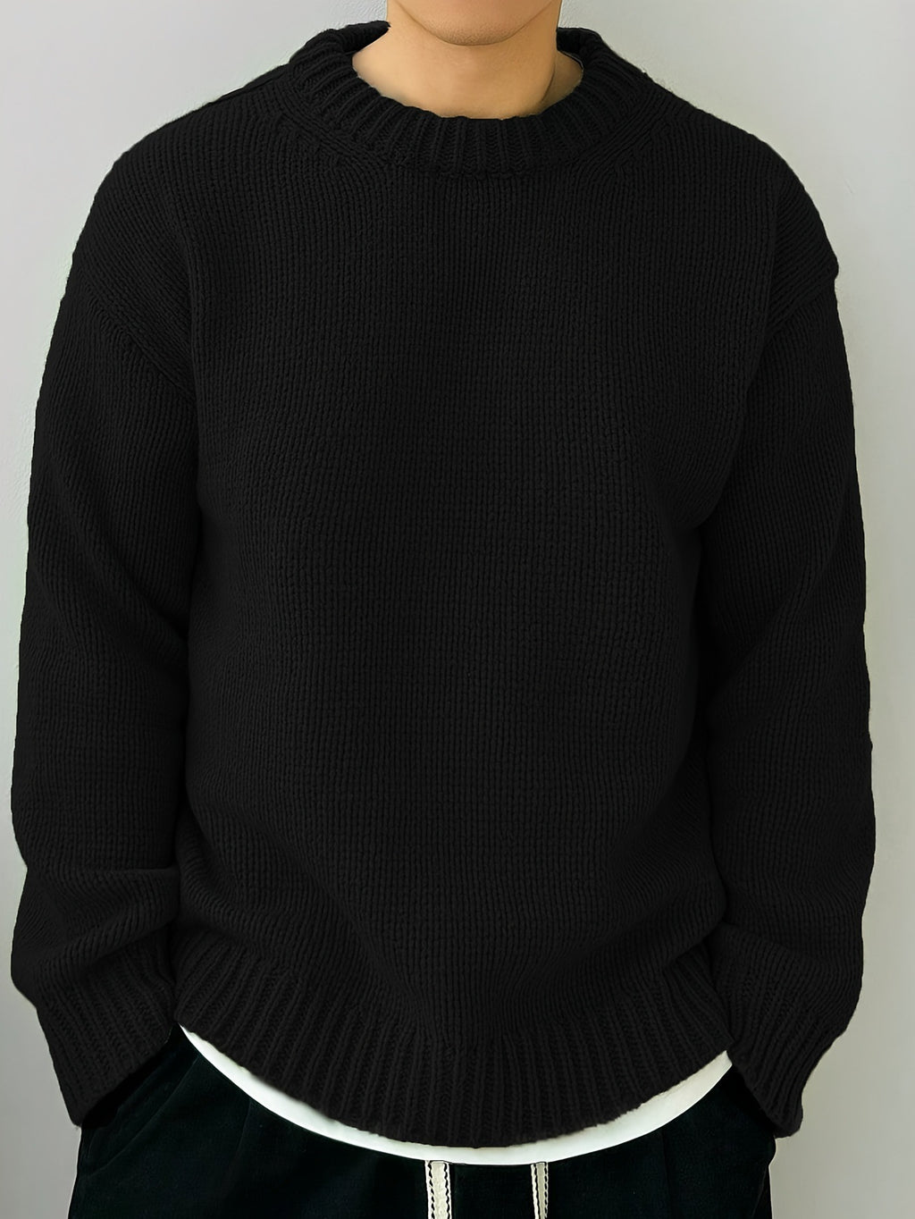 Loose Knitted Pullover Leisure Japanese-style Retro Long Sleeve Round Neck Sweater Men