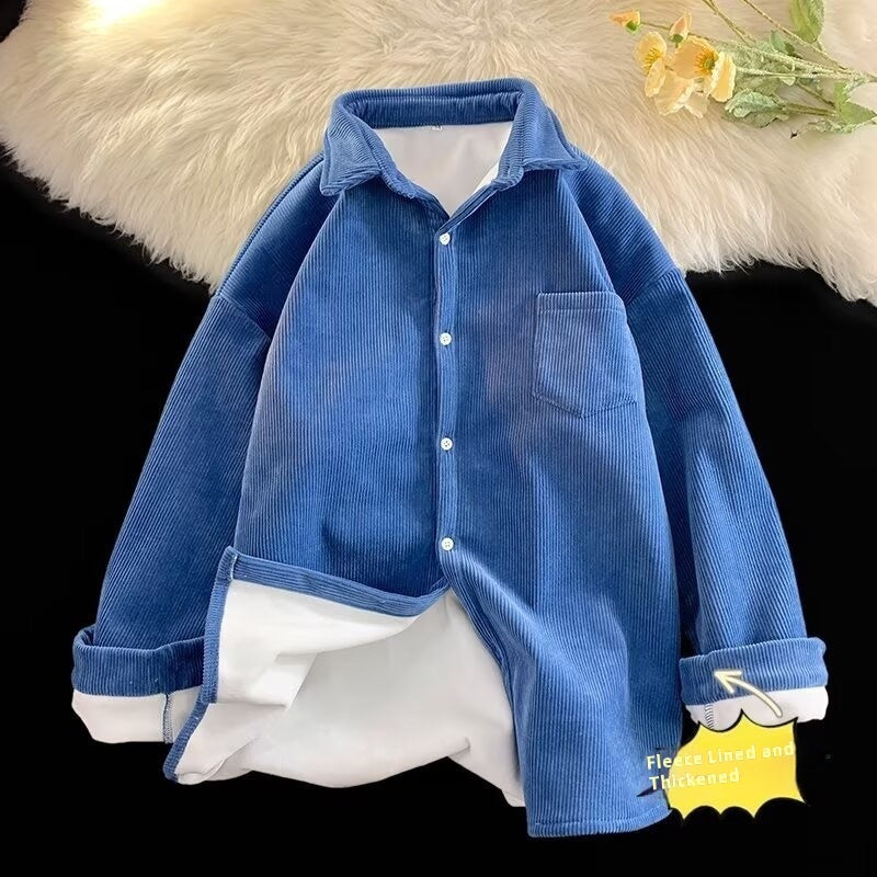 Fleece Thermal Long Sleeves Lapel Shirt