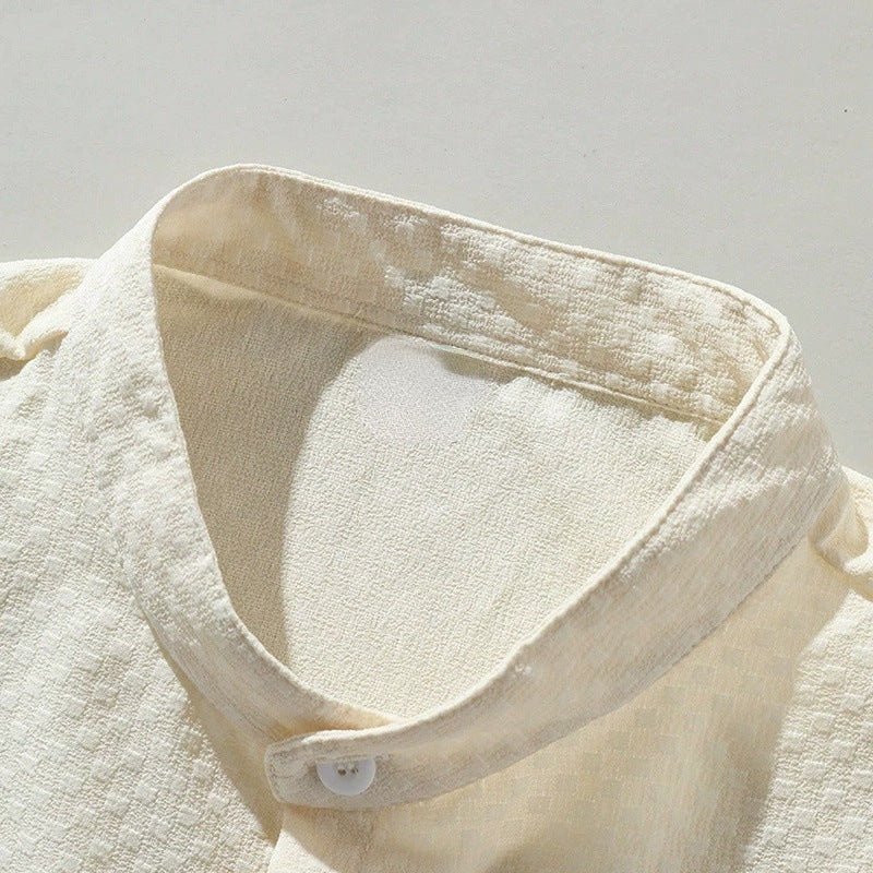 Summer Men's Breathable Casual Stand Collar Shirt