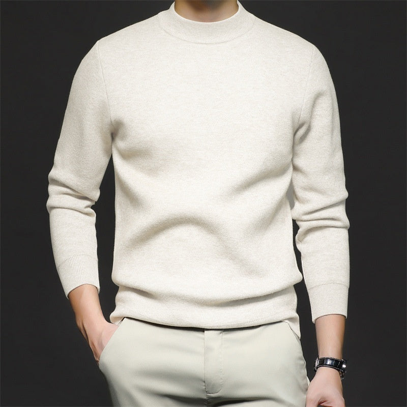 Men's Worsted Knitted Long Sleeve Sweater