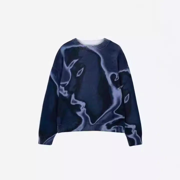 European And American Cartoon Retro Harajuku Print Knitwear