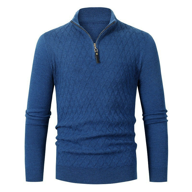 Men's Half-high Collar Zipper Sweater