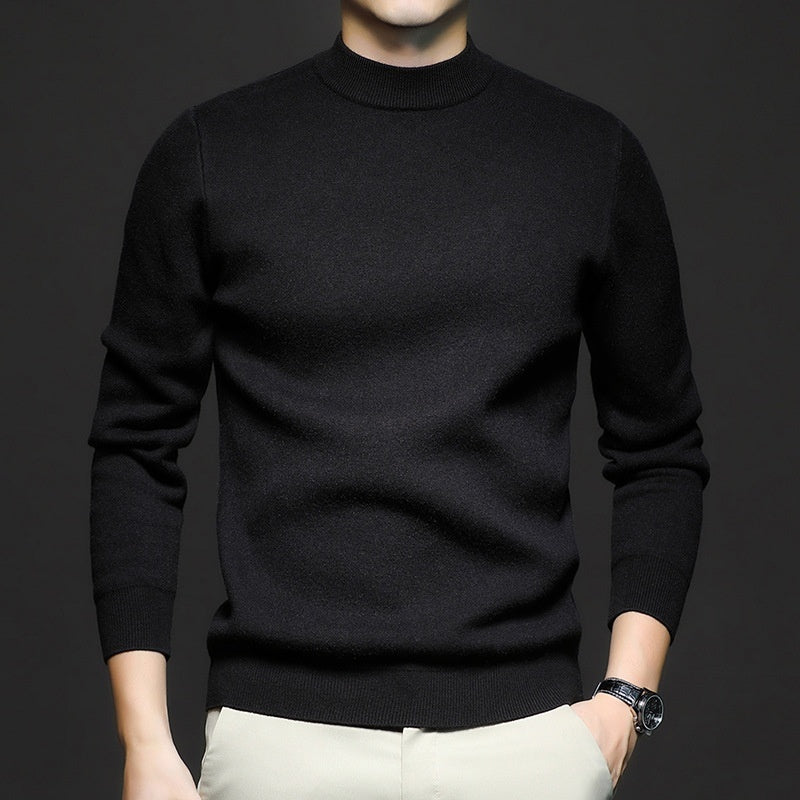 Men's Worsted Knitted Long Sleeve Sweater