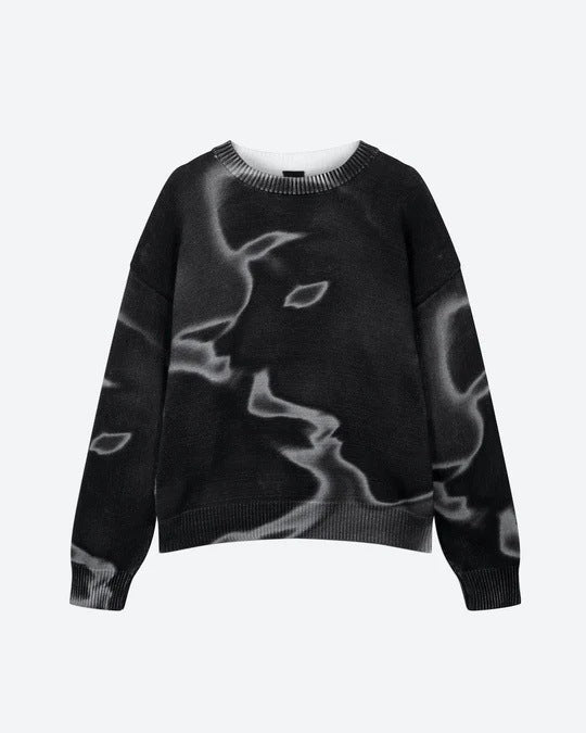 European And American Cartoon Retro Harajuku Print Knitwear