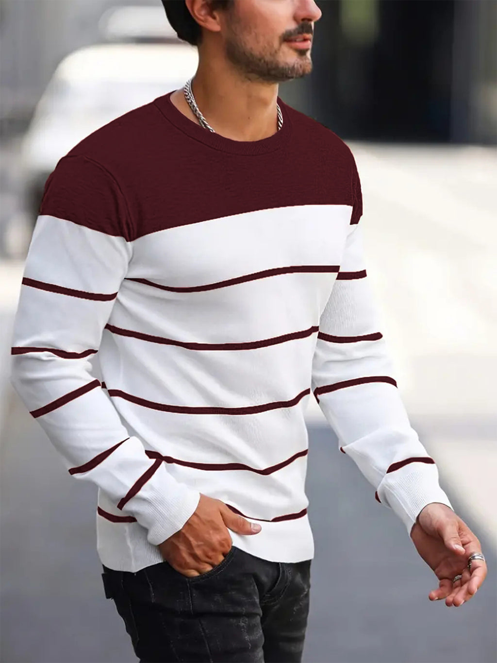 Men's Knitwear Crew Neck Casual Sweater