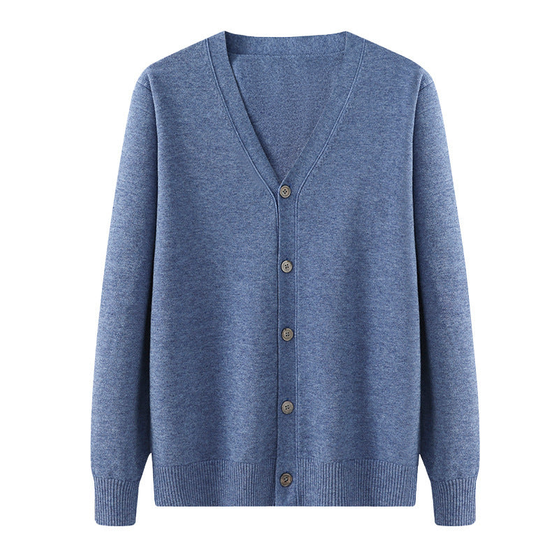 V-neck Knitted Cardigan Coat Men