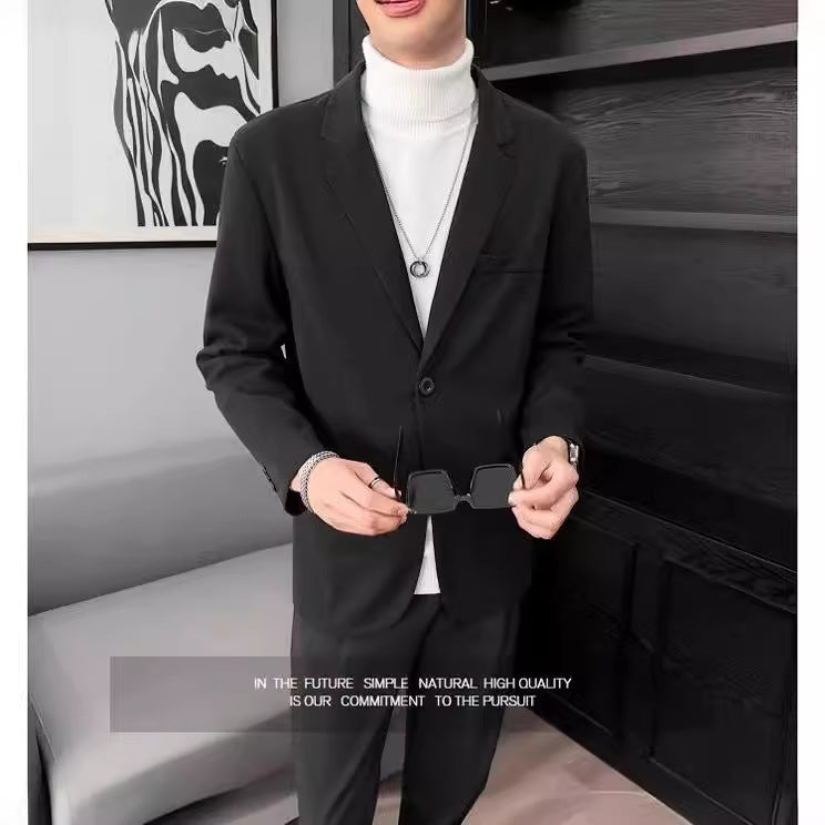 Men's Korean Casual Versatile Solid Color suit Jacket