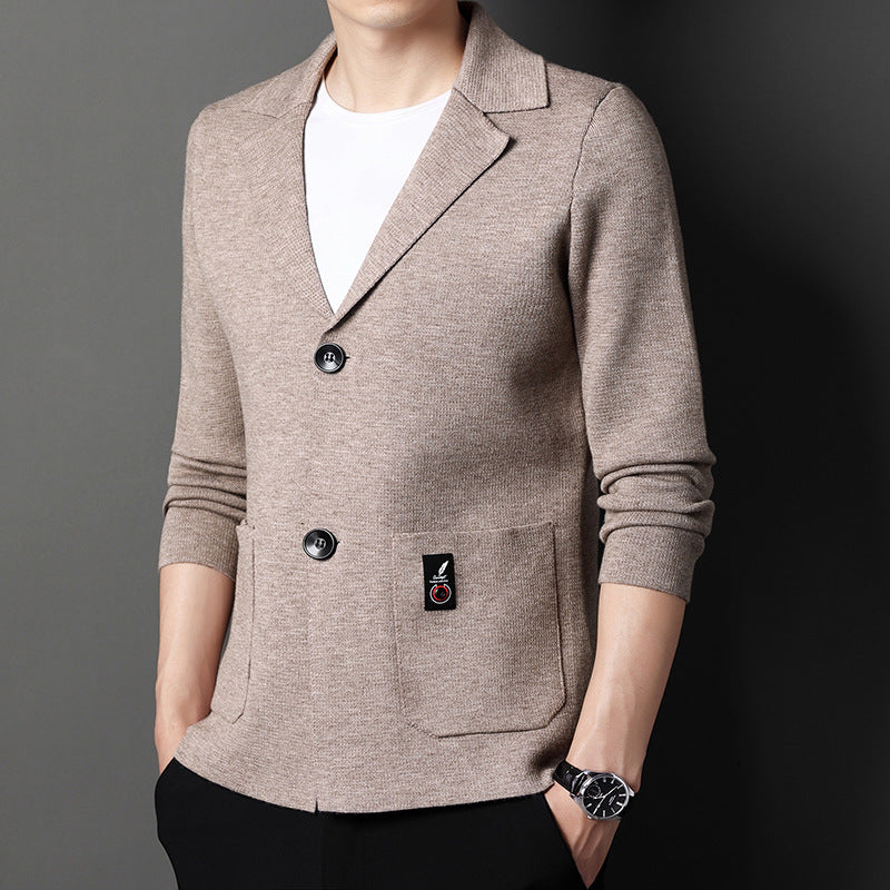Men's Knit Cardigan Suit Young And Middle-aged