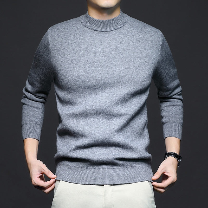 Men's Worsted Knitted Long Sleeve Sweater