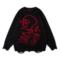Dark Skull Ripped Sweater