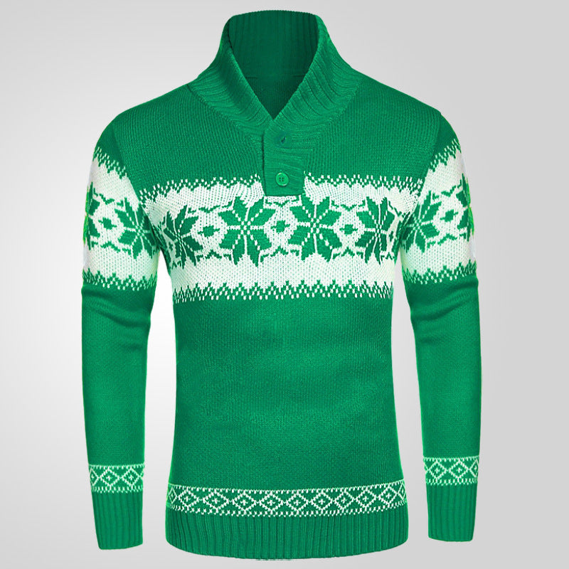 Autumn And Winter Long Sleeved Christmas Jacquard Knitted Sweater