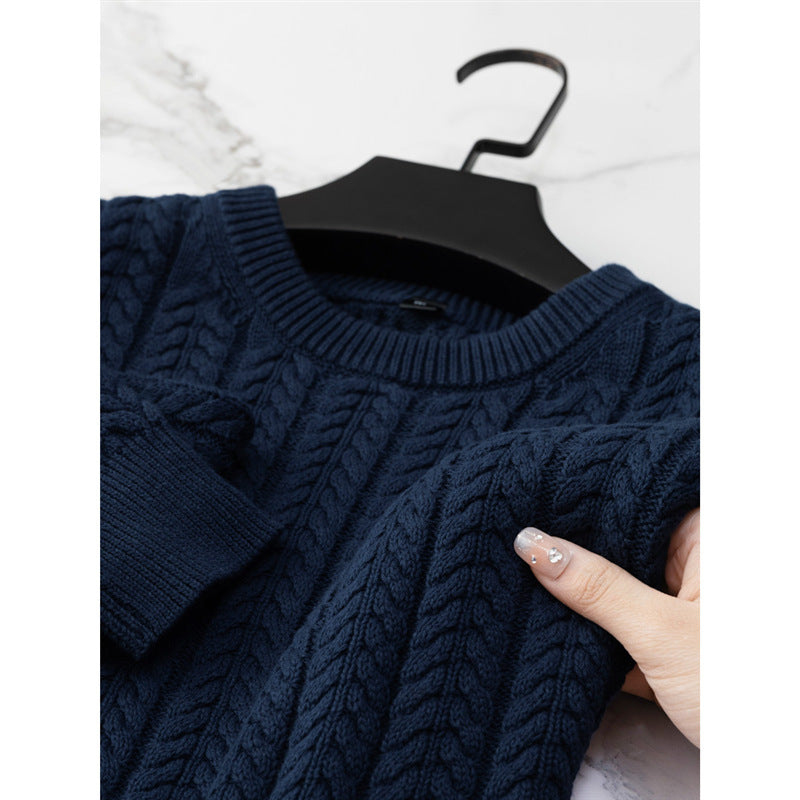 Men's Thick Cotton Solid Color Fur sweater