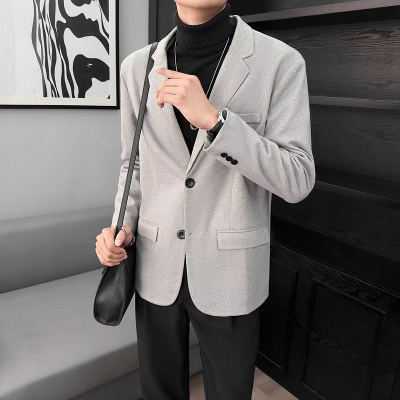 Men's Korean Casual Versatile Solid Color suit Jacket