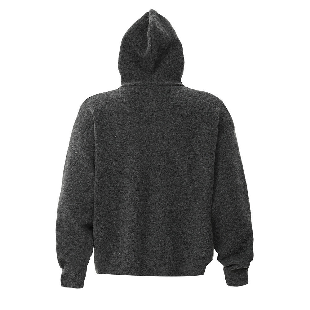 Street Fashion Warm Keeping Solid Color Hoodie