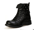 Men's Warm Work Motorcycle Waterproof High-top Steampunk Leather Boots