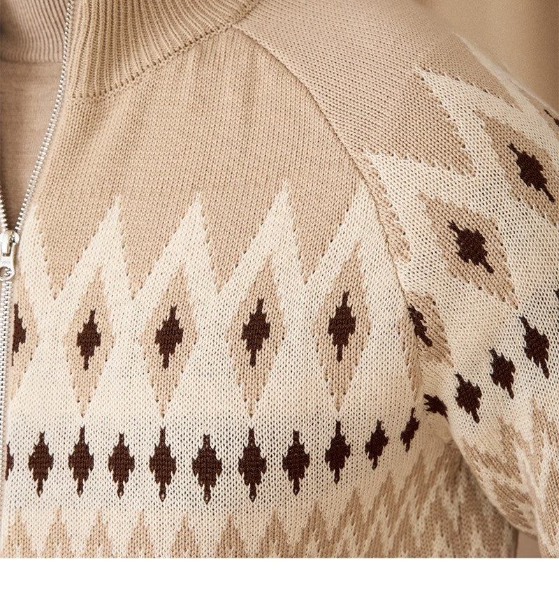 Wool Blend Ribbed Pattern Hemline sweater