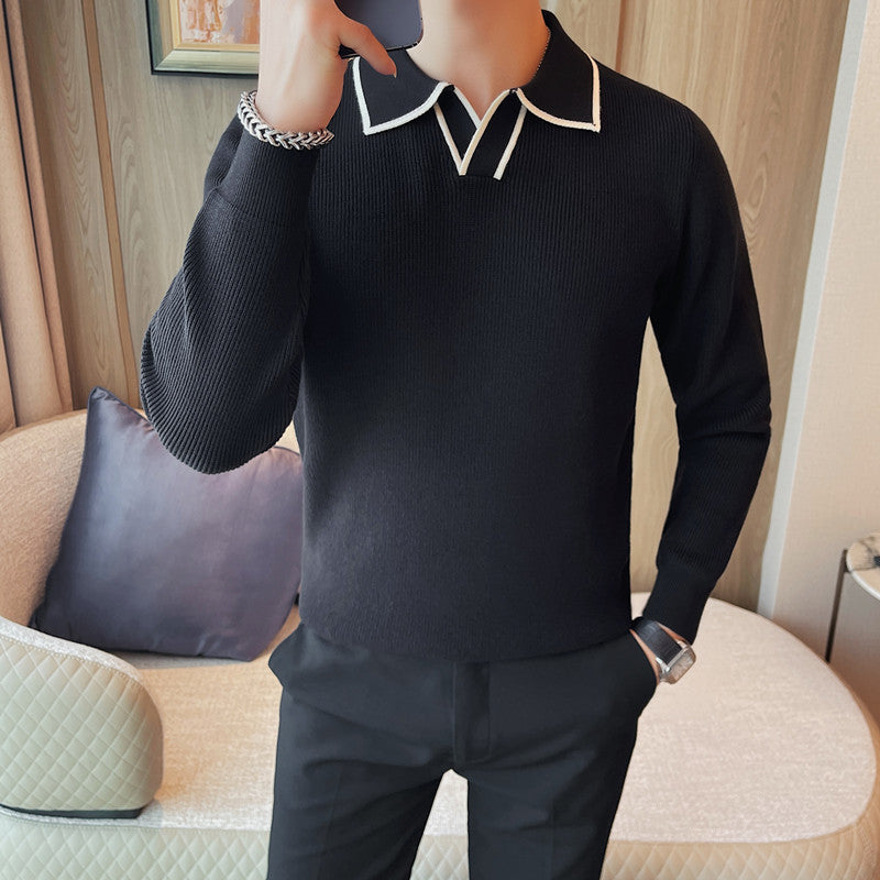 Men's Autumn And Winter Collar Knitted Sweater