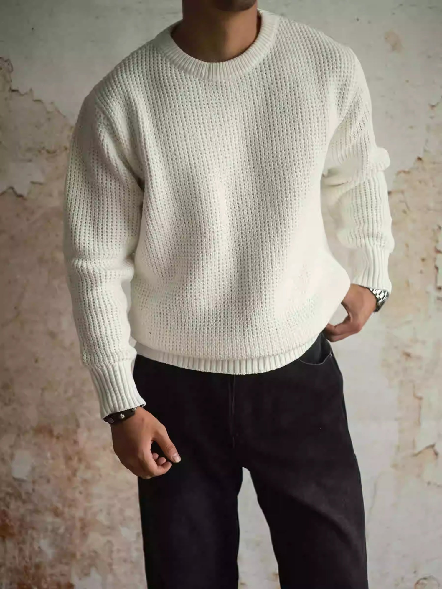 Pullover Crew Neck Sweater Men