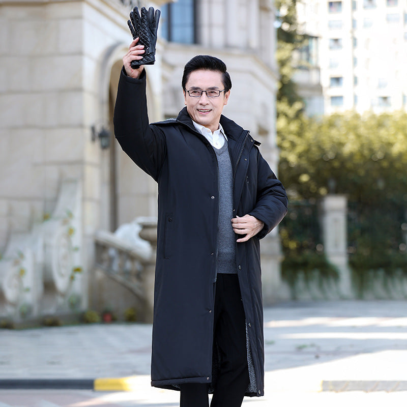 Cashmere Warm Men's Long Cotton Padded Jacket