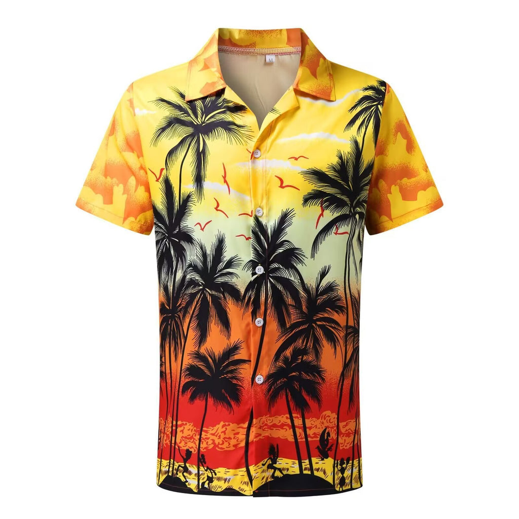 Hawaiian Men's Summer 3D Printed Short-sleeved Shirt