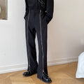 Zipper Decorative Slit Trousers For Men