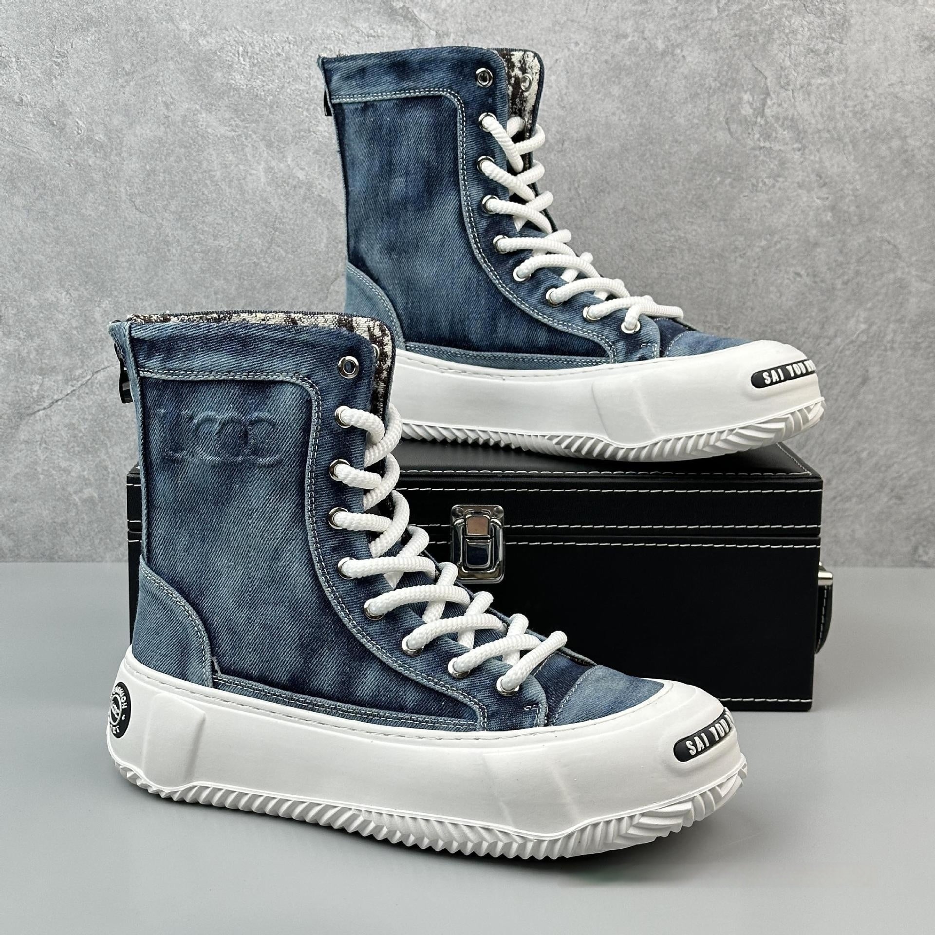 High-top Canvas Boots Fashionable All-match Boots Men