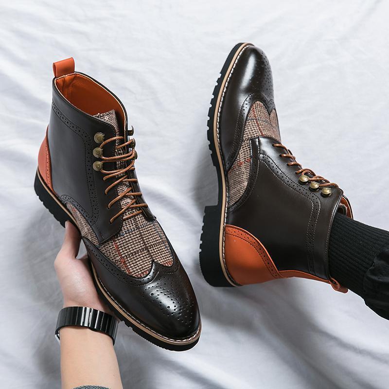 Men's Brogue Vintage Leather Boots