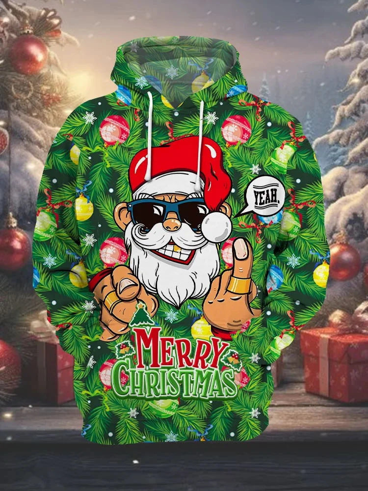 Printed Men's Drawstring Hoodie