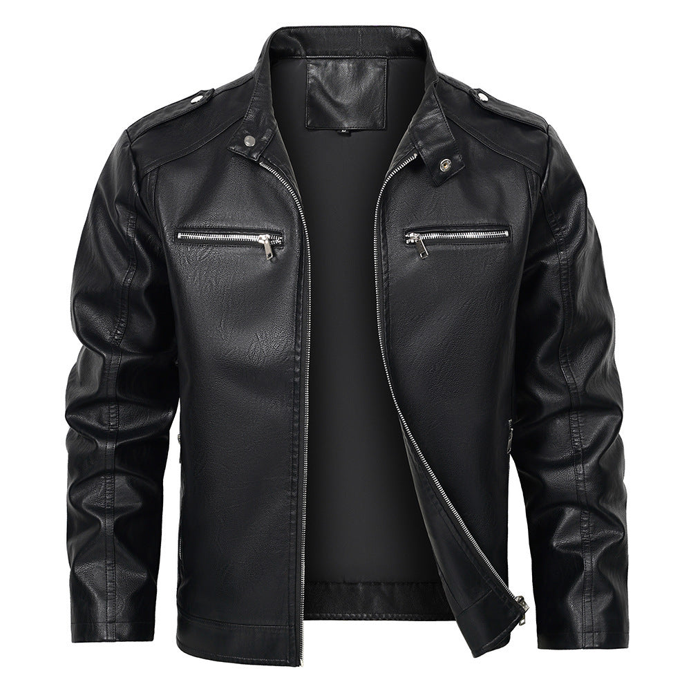 Stand Collar Motorcycle Men's Jacket