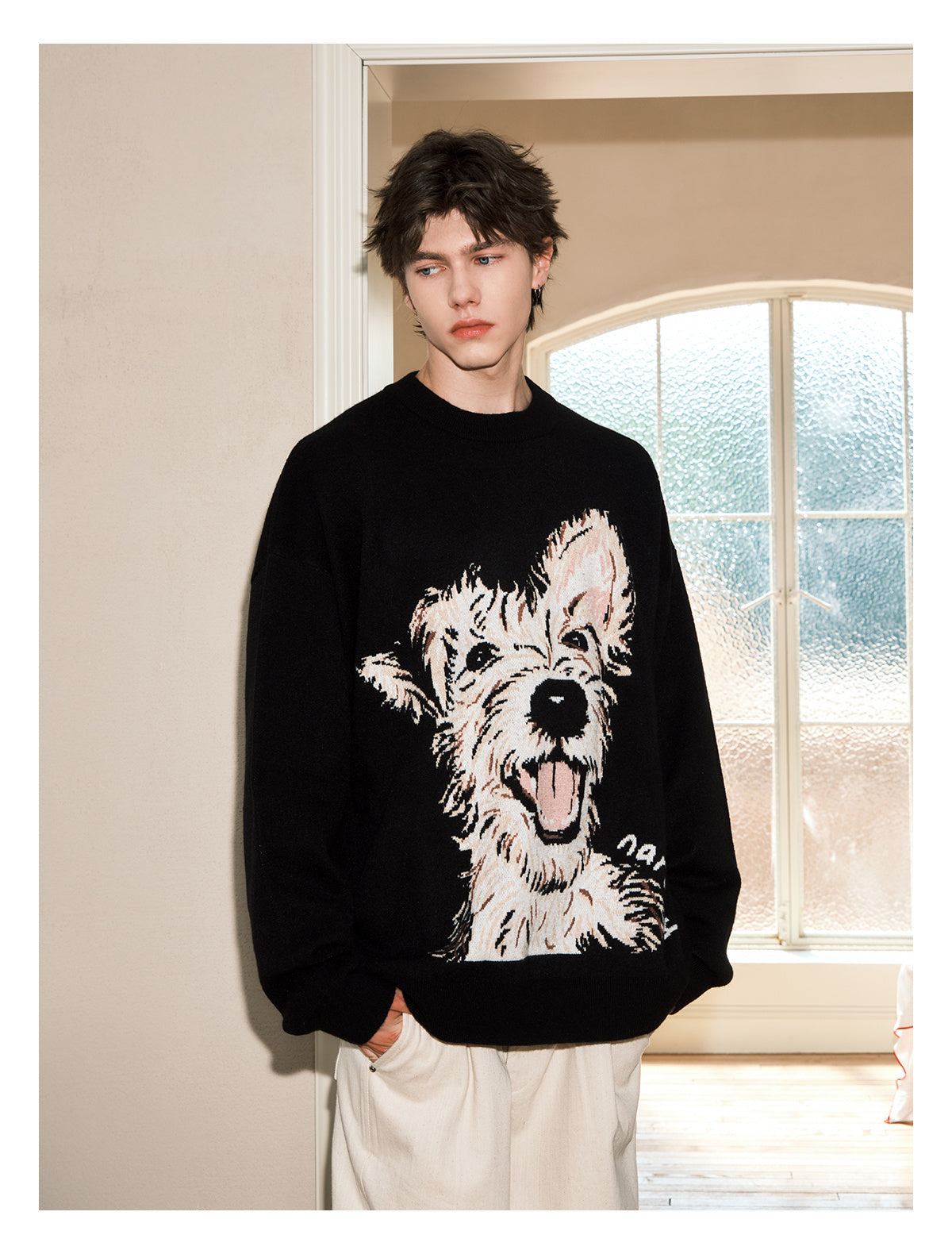 Puppy Sweater Couple Loose And Idle Knitwear sweater