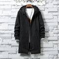 Autumn Hooded Coat Solid Color Mid Length coat