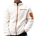 Color Collision Plush Jacket For Men