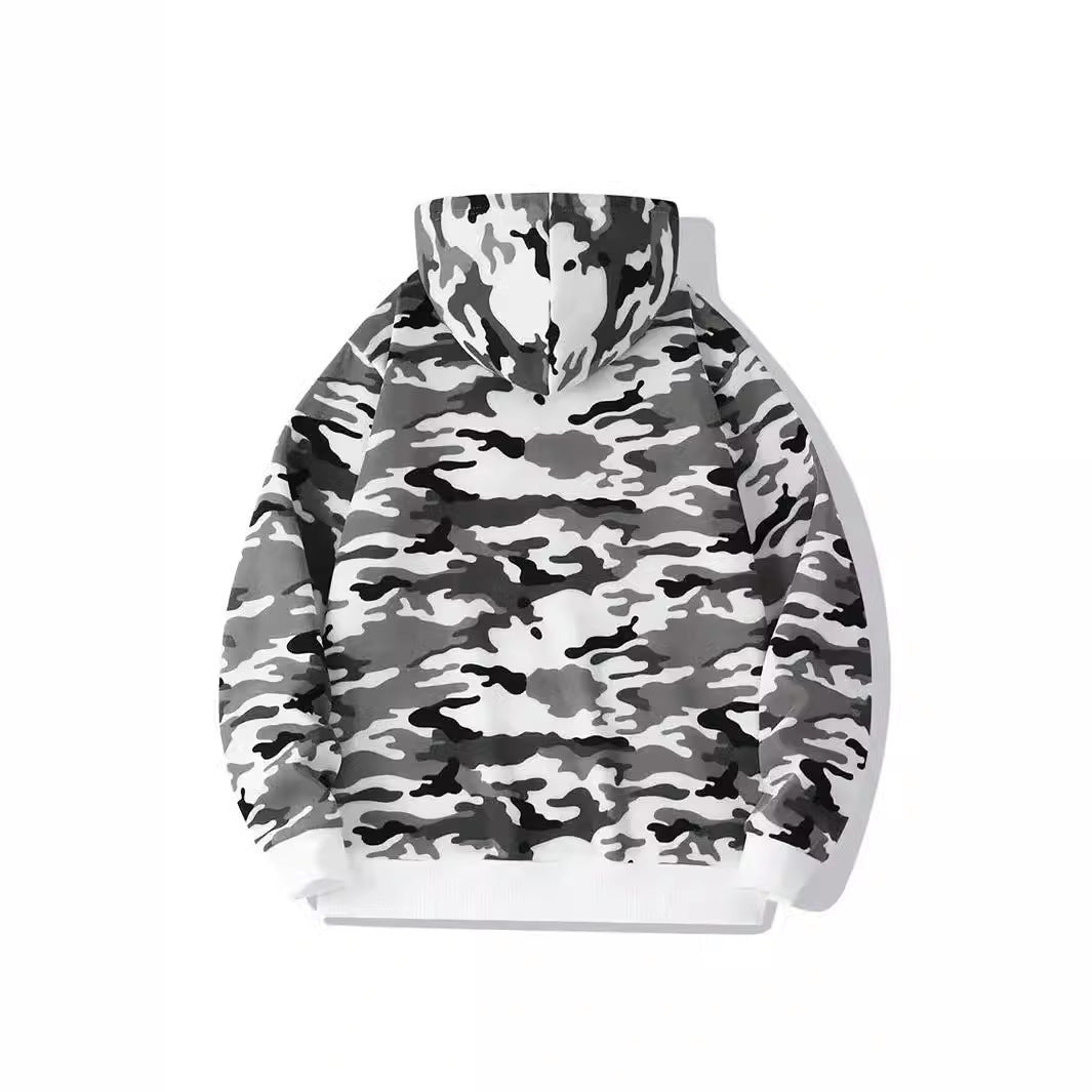 Printed High Street Men's Shoulder Width Loose Pullover hoodie