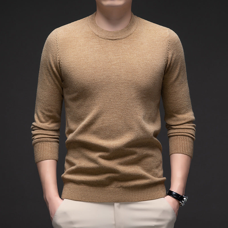Solid Color Men's Round Neck Long Sleeve Autumn And Winter Leisure Sweater