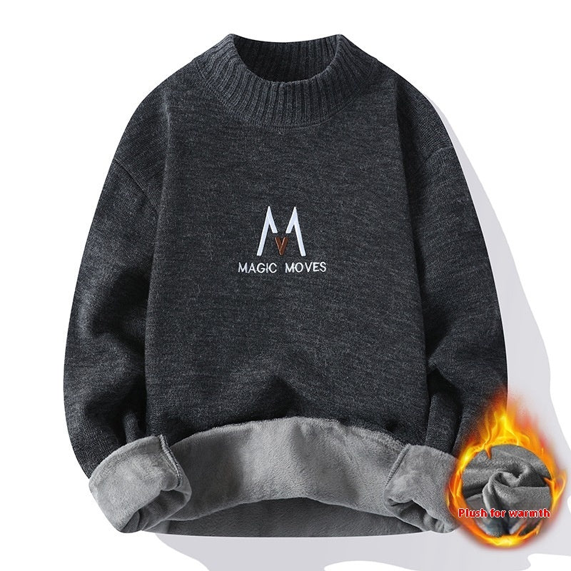 Men's Winter Fleece-lined Thickened sweater