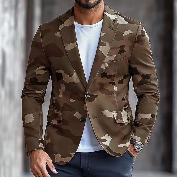 Men's Casual Printed Business Suit