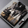 Contrast Color Diamond Lattice  Warm Men's Shirt