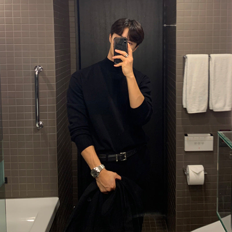 Long Sleeve Inner Wear Mock Neck Sweater Men