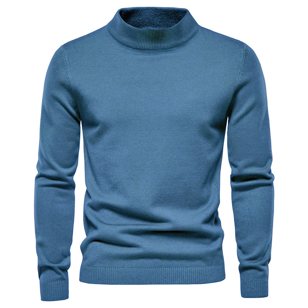 Mid-collar Slim Fit Men's Sweater