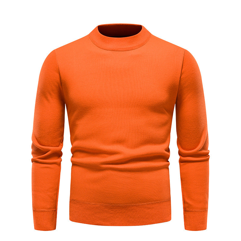 Men's Fleece-lined Thick Round Neck Sweater